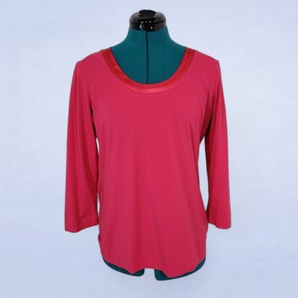 Boss Hugo Boss Pink 3/4 Sleeve Tee with Silk Collar -‎ Size Medium